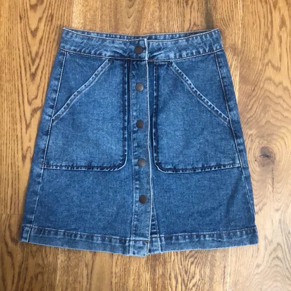 F21 denim skirt